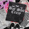 Bat shit crazy Embroidered Mineralwash Tshirt