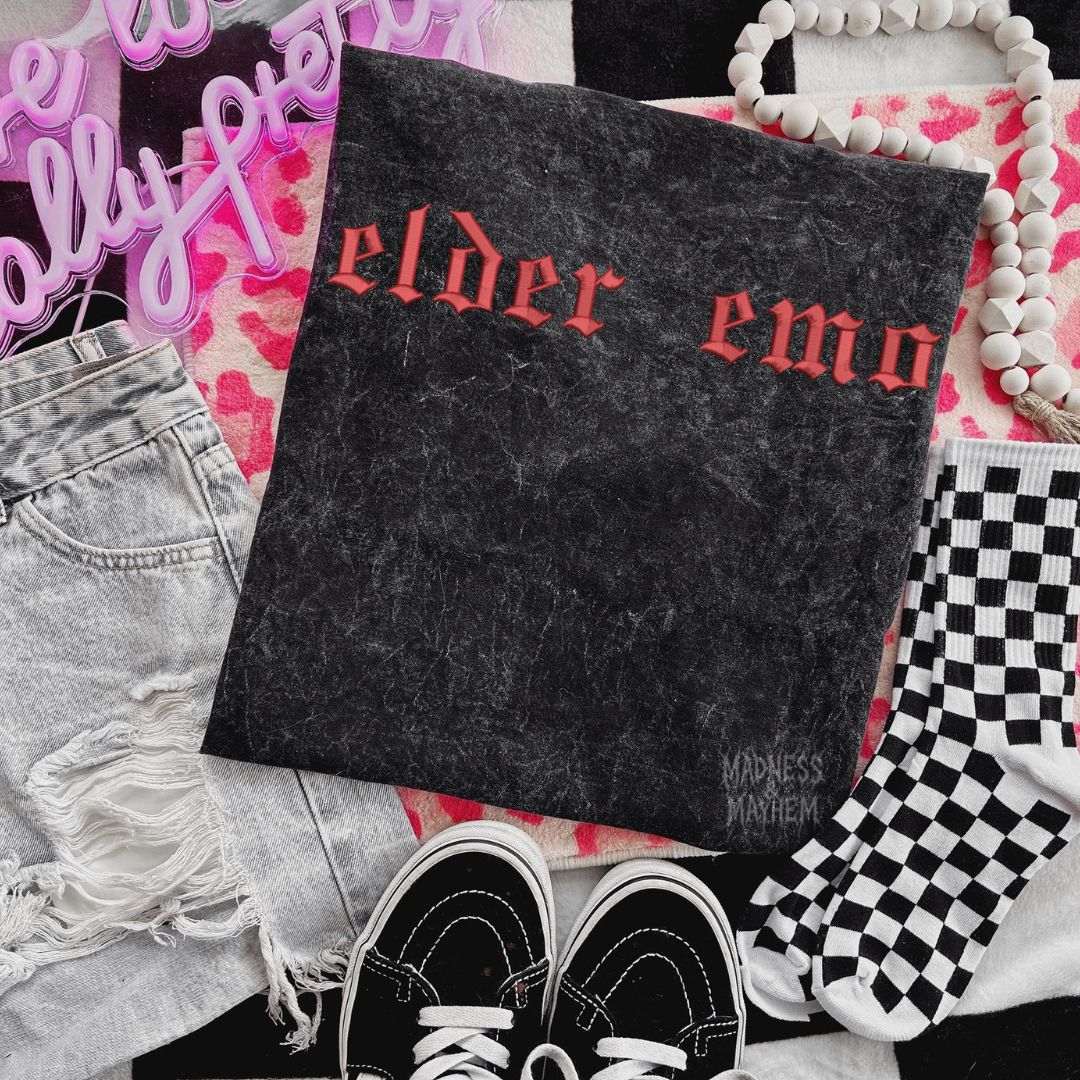 Elder emo Embroidered Mineralwash Tshirt