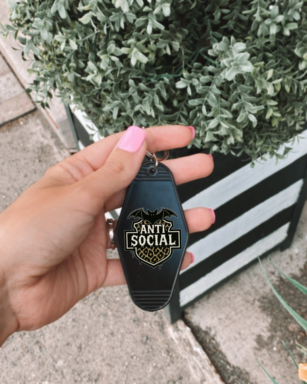 Anti Social Bat Hotel Keychain