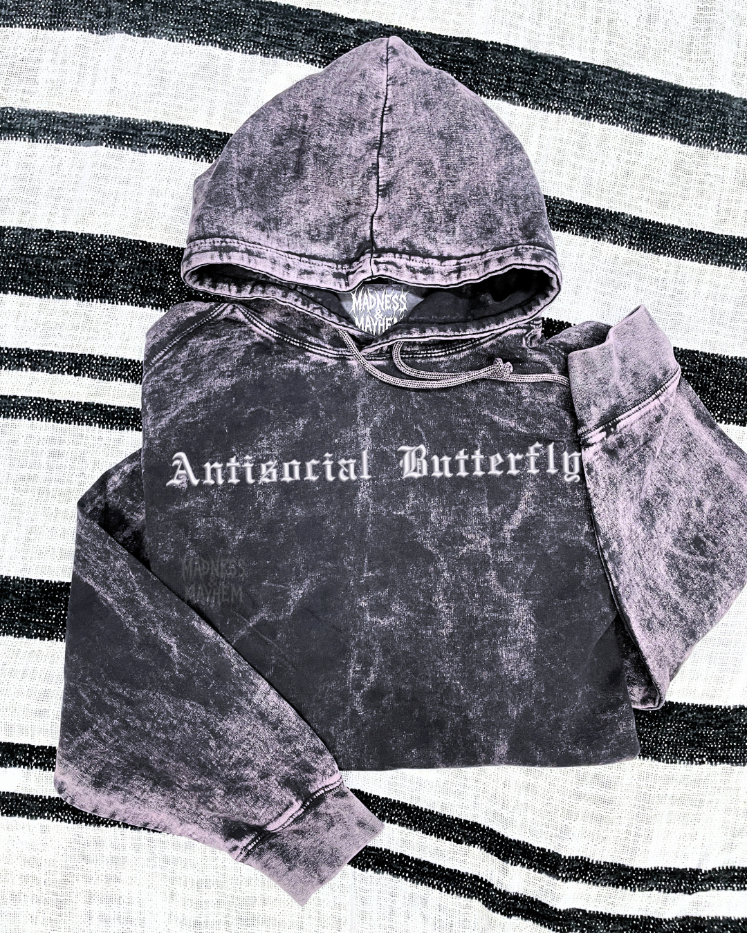 Antisocial butterfly mineral wash Hoodie