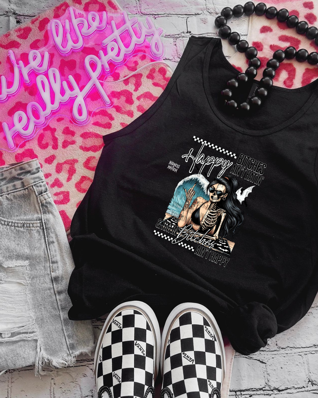 happy bitches unisex tank