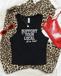 support your local dive bar cropped tank
