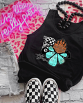 turquoise Harley unisex tank