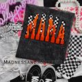 Mama checkered flame mineral wash tee