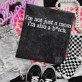 Not just a mom Embroidered Mineralwash Tshirt