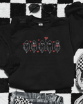 Valentine ghost embroidered sweatshirt