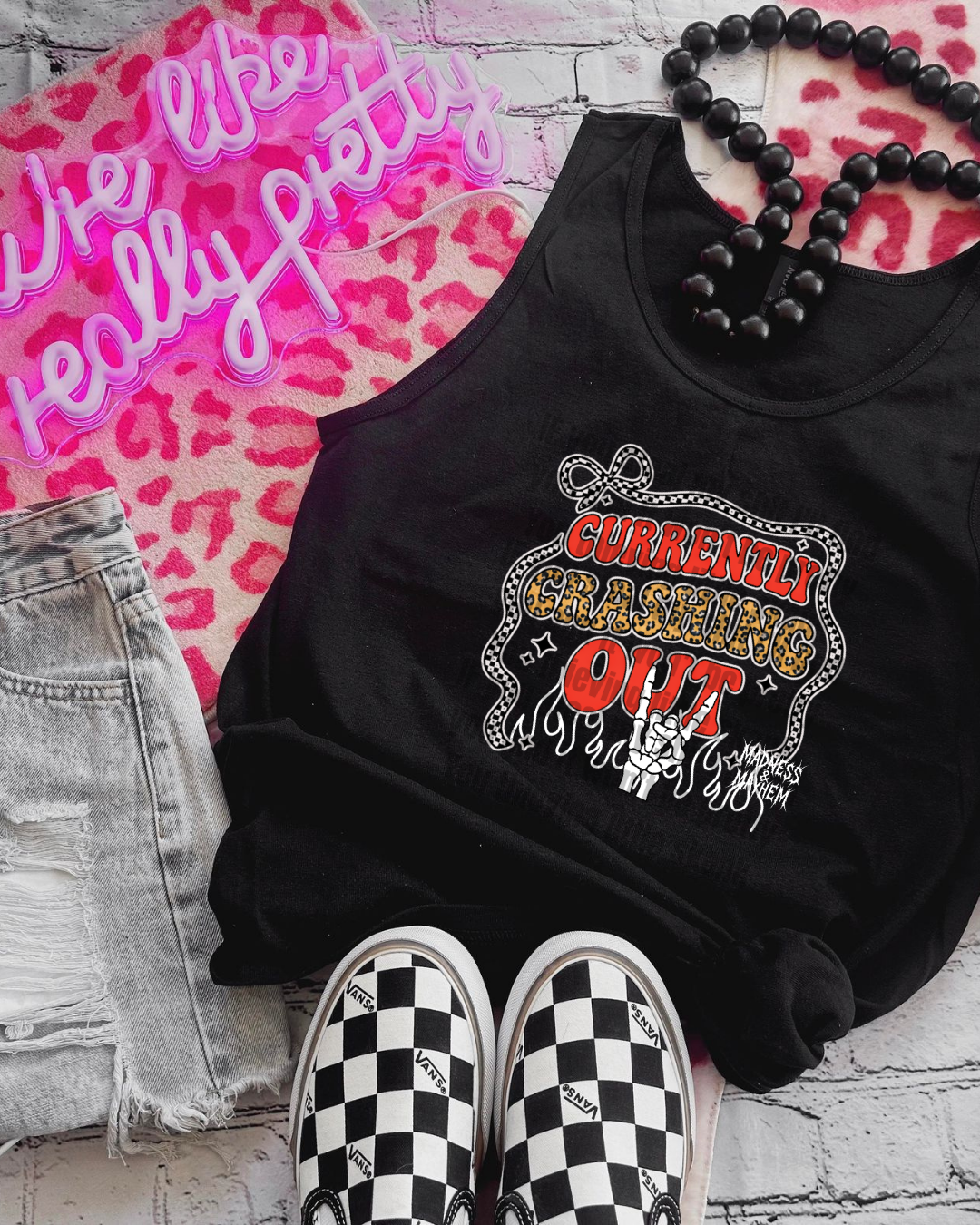 currently crashing out unisex tank