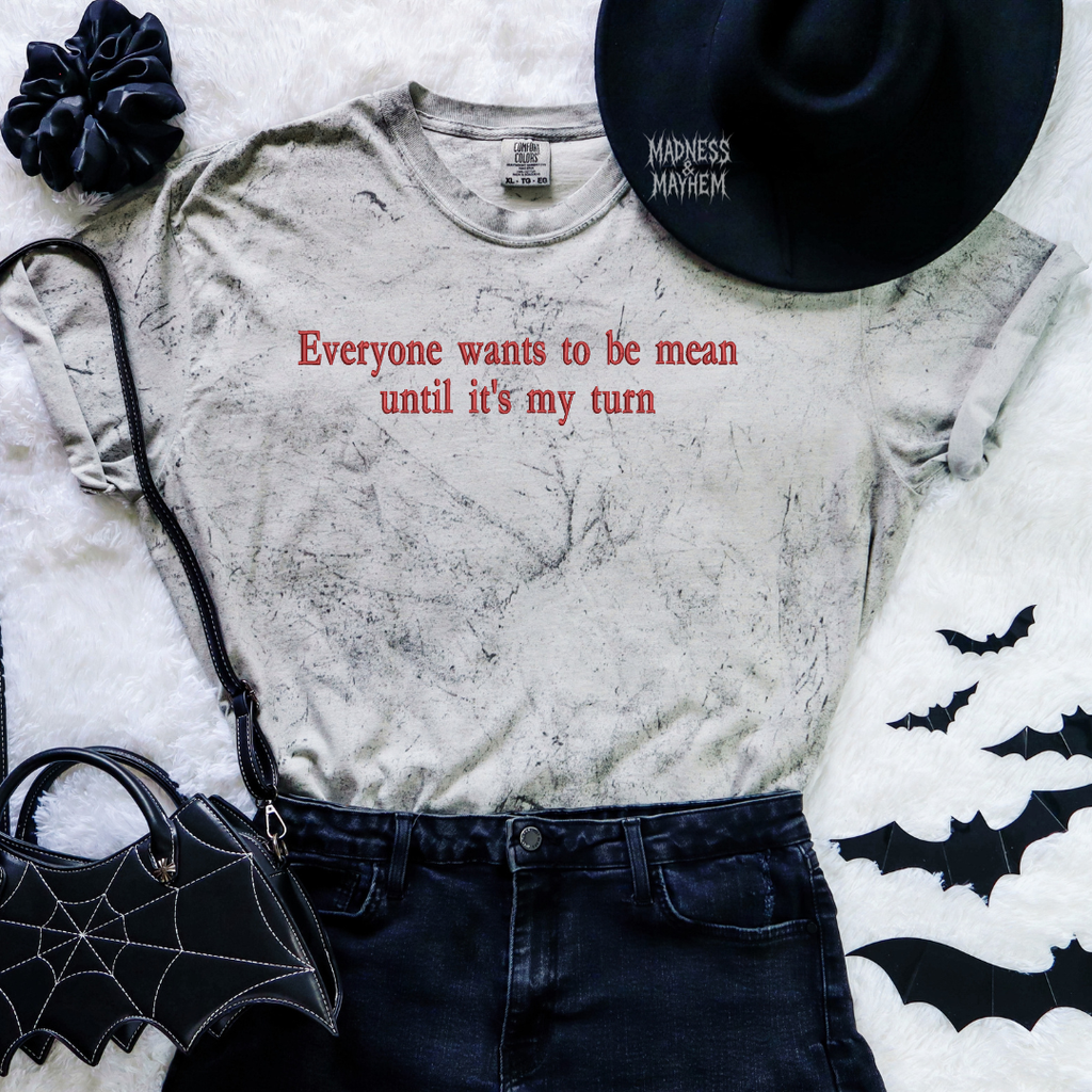 Be mean embroidered color blast tshirt