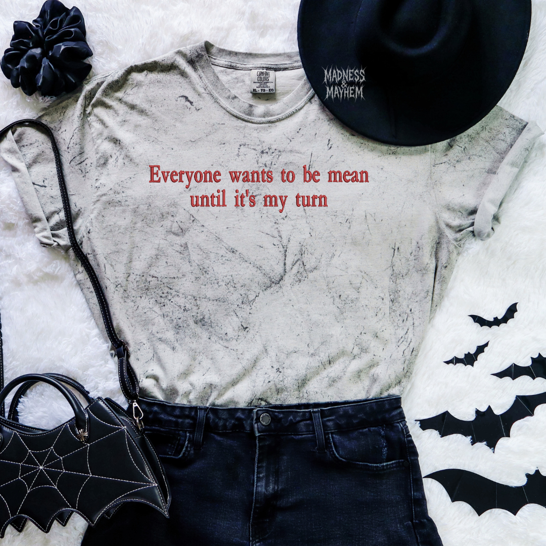 Be mean embroidered color blast tshirt