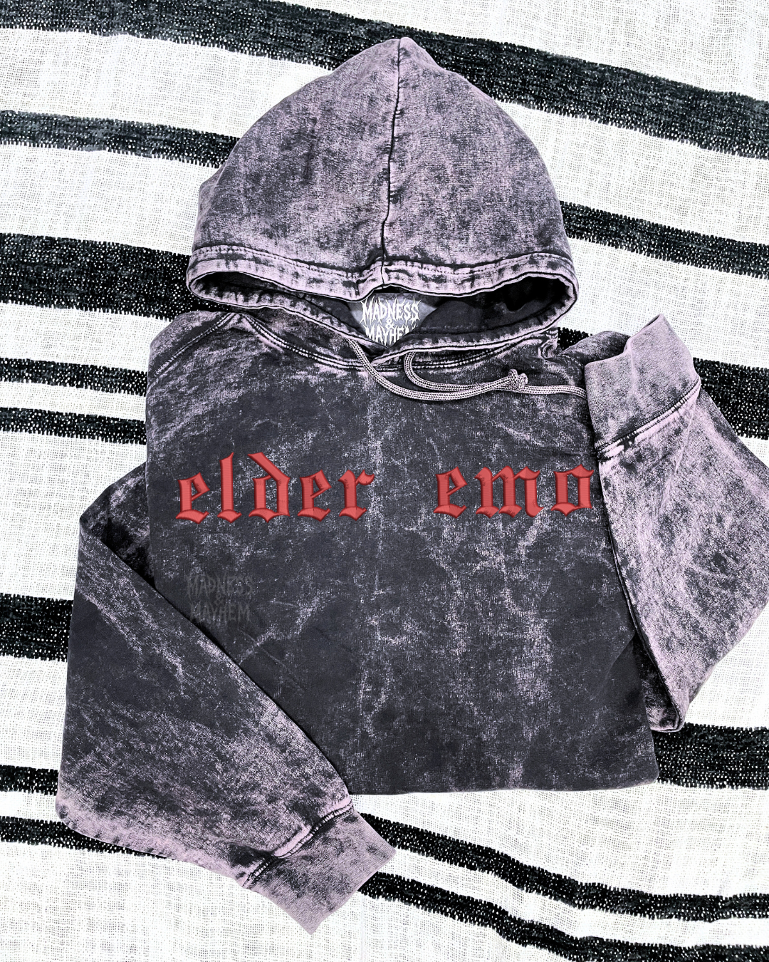 Elder emo mineral wash Hoodie