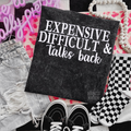 Expensive difficult talks back Embroidered Mineralwash Tshirt