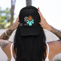 Turquoise harley Trucker Hat