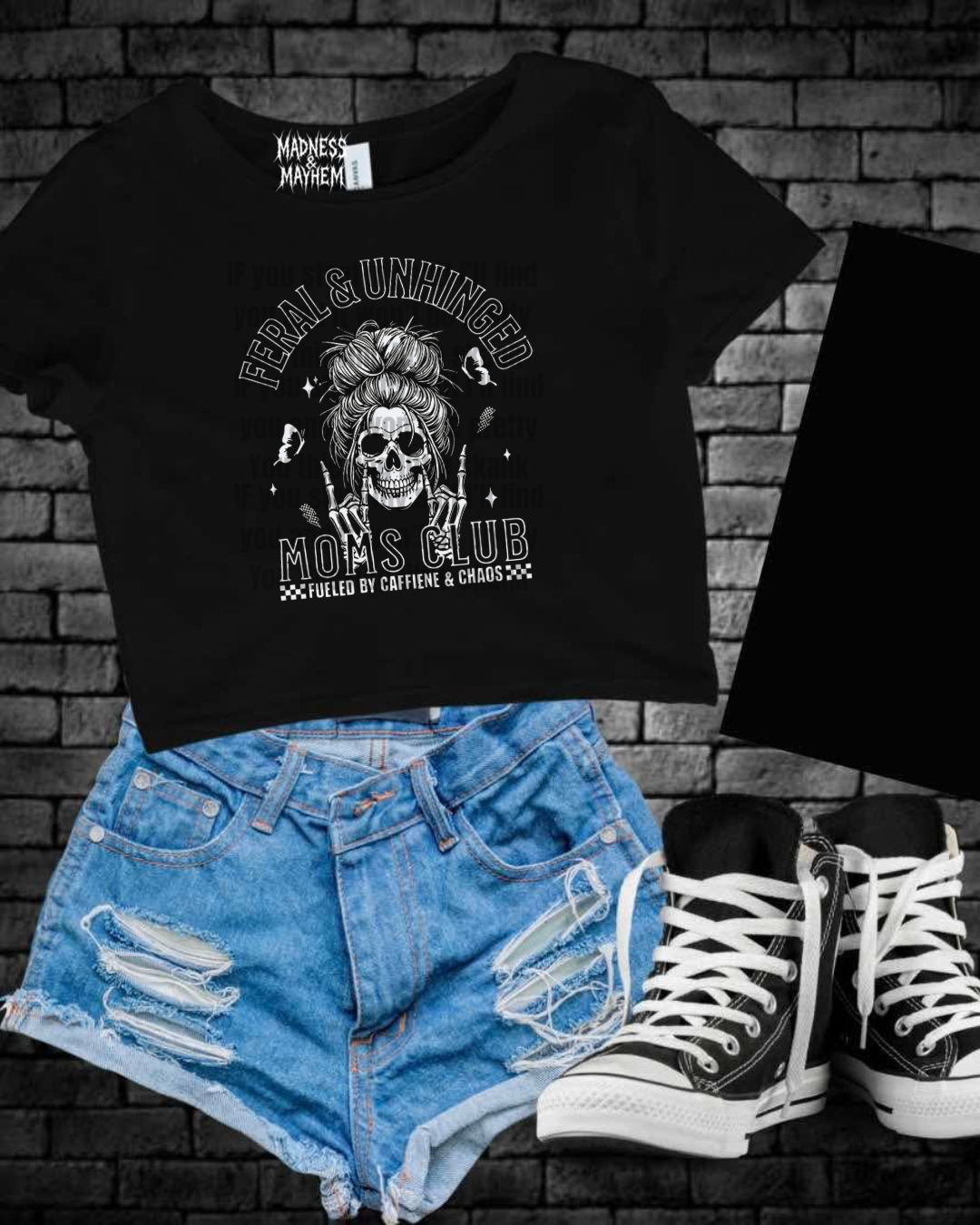 Feral & unhinged mom Cropped Tee