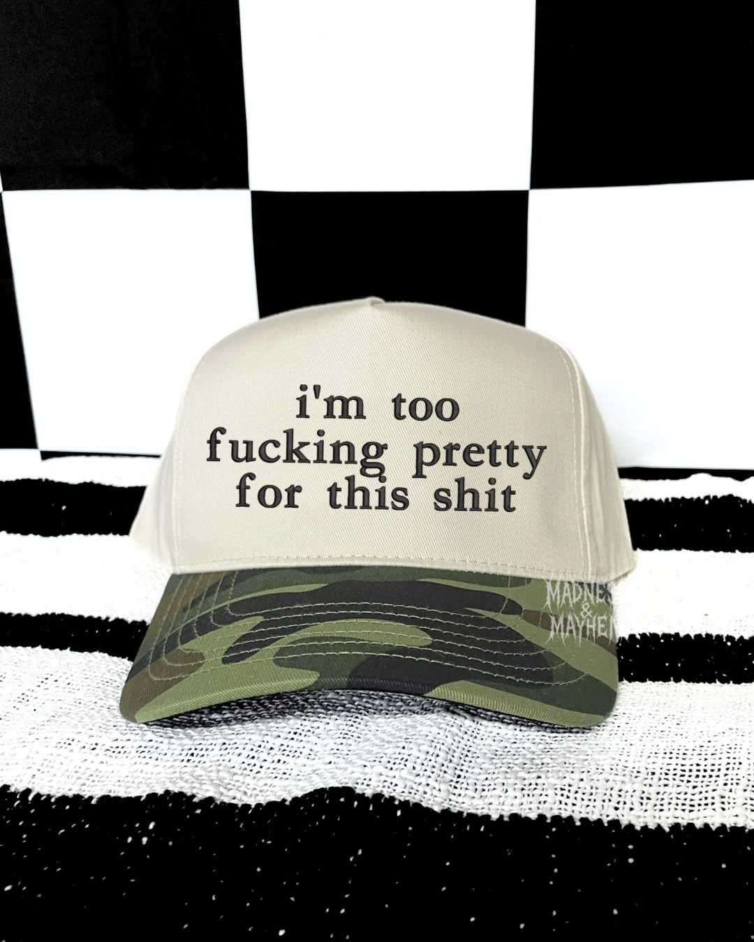 Too fucking pretty camo embroidered Hat