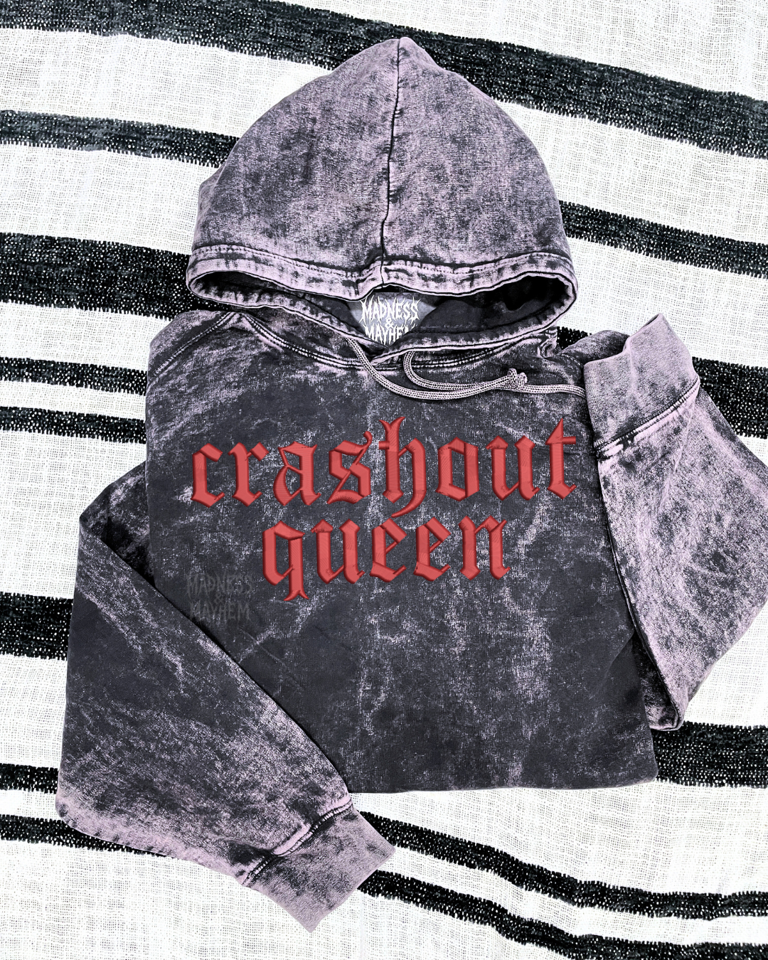 Crashout queen mineral wash Hoodie