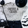 Coffee & chaos embroidered color blast tshirt