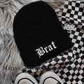 Brat embroidered beanie