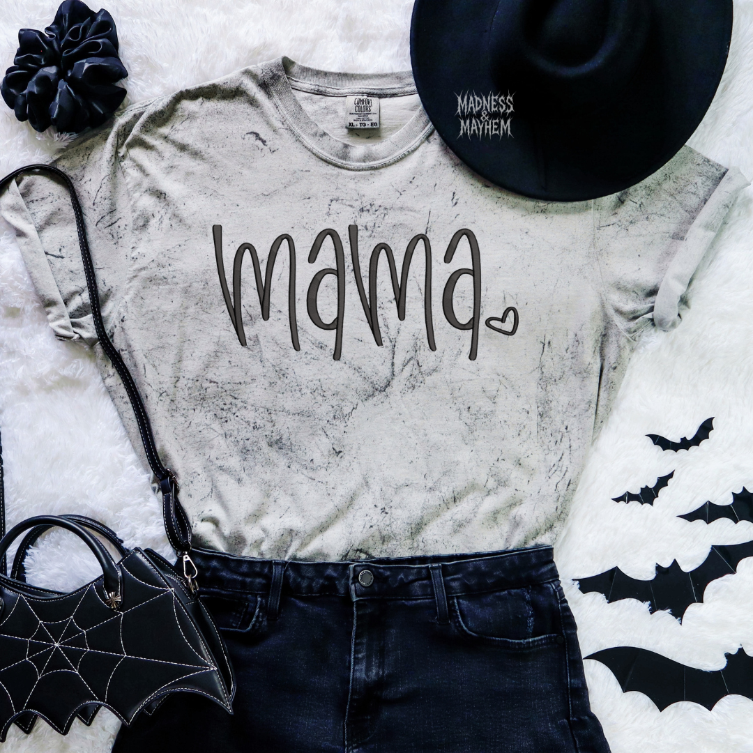 Mama heart embroidered color blast tshirt