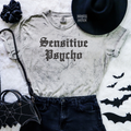 Sensitive psycho embroidered color blast tshirt
