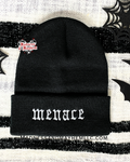 Menace embroidered beanie
