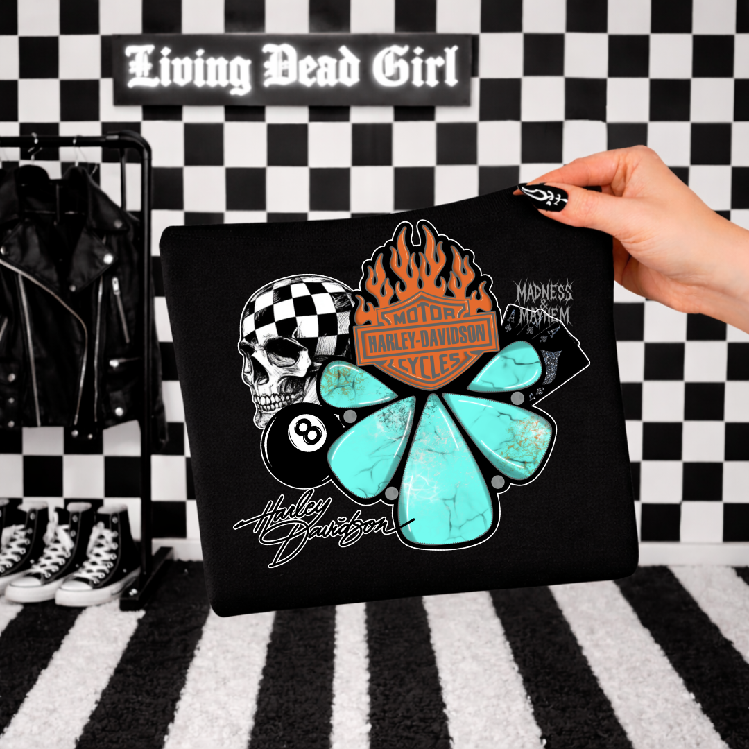 Turquoise harley tshirt