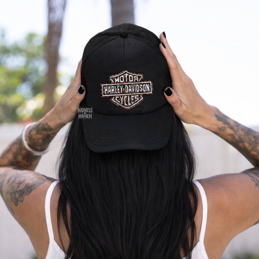 Leopard harley Trucker Hat