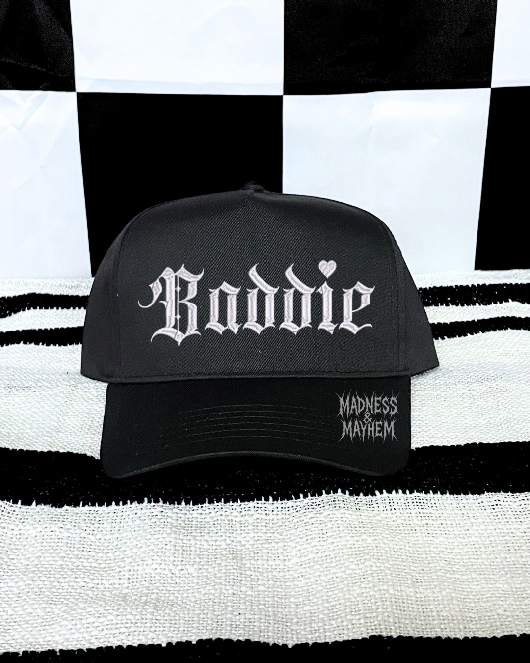 Baddie embroidered Black Hat