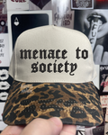 Menace to society Leopard embroidered hat