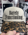 Barely functioning Leopard embroidered hat