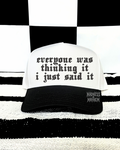 I just said it embroidered hat (black/white)