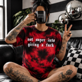 Not into giving a fuck embroidered tie dye T-shirt
