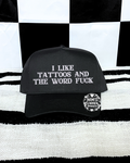 Tattoos & the word fuck embroidered Black Hat