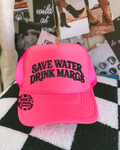 Neon pink drink margs embroidered Trucker Hat