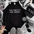 Too pretty for prison embroidered rockstar tank