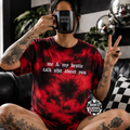 Red Besties embroidered tie dye T-shirt