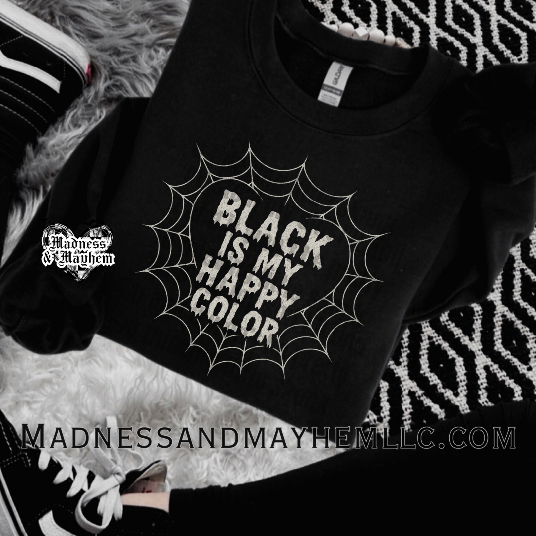 Black is my happy color web  sweatshirt