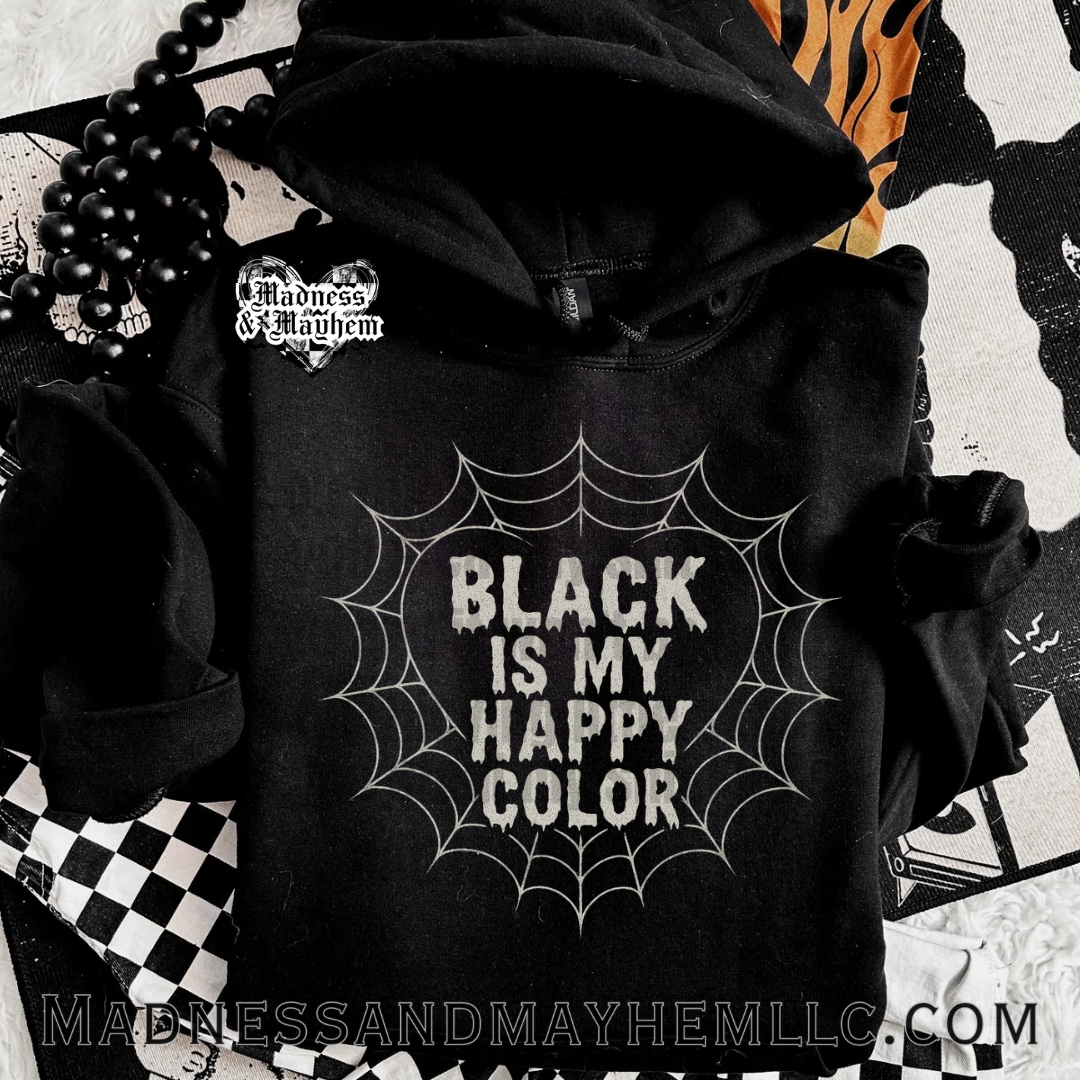 Black is my happy color web  hoodie