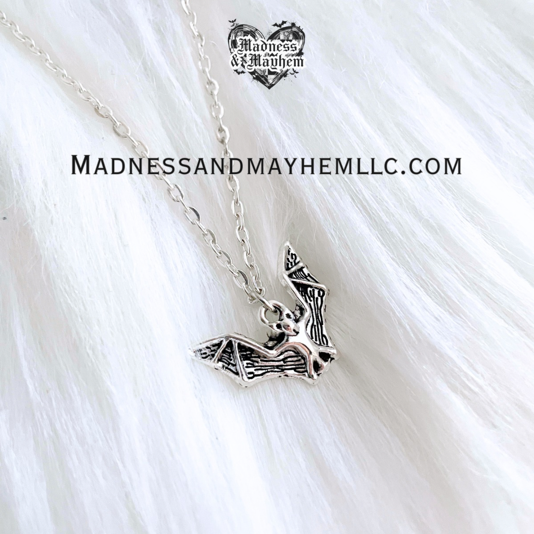 Silver bat Necklace