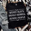 Wears black Redbull Shirt