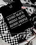 Wears black Alani Shirt