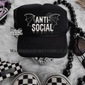 White anti social bat Trucker Hat