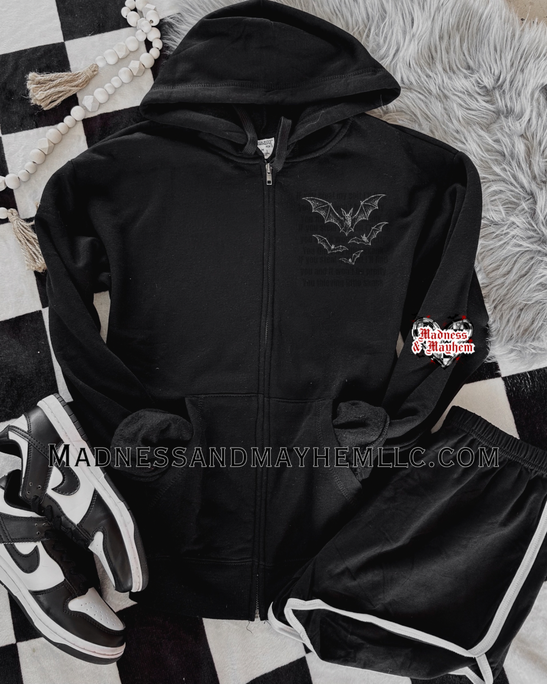 Batty babe zip up hoodie