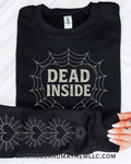 Dead inside with sleeves crew neck sweatshirt