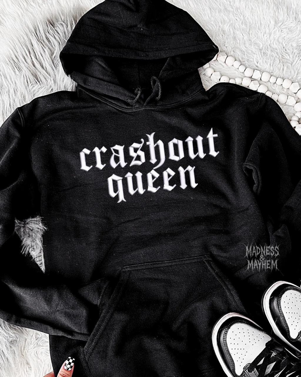 Crashout queen Embroidered Hoodie