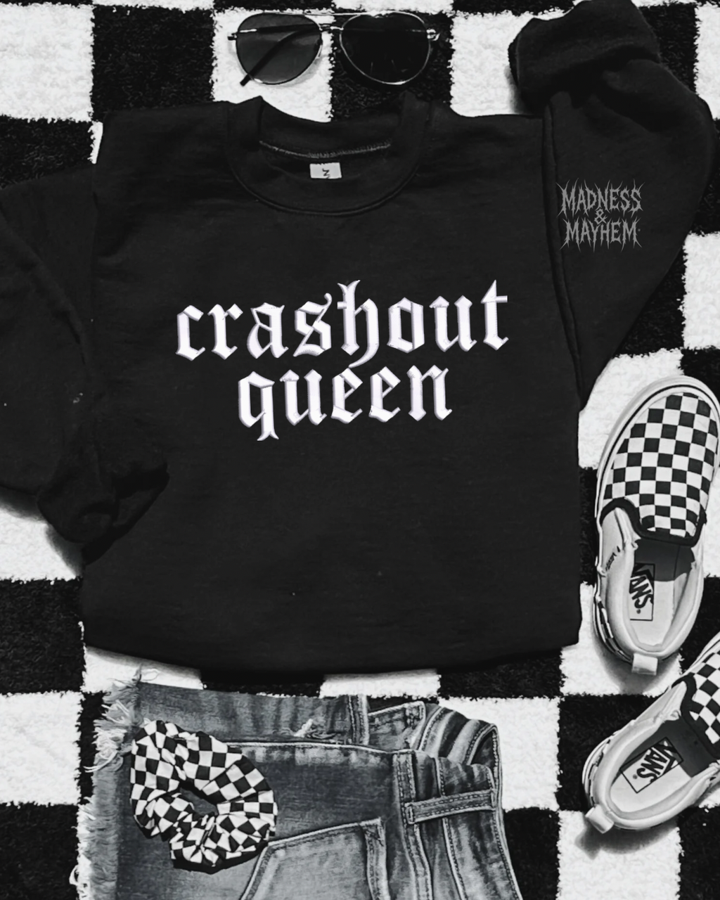 Crashout queen embroidered sweatshirt