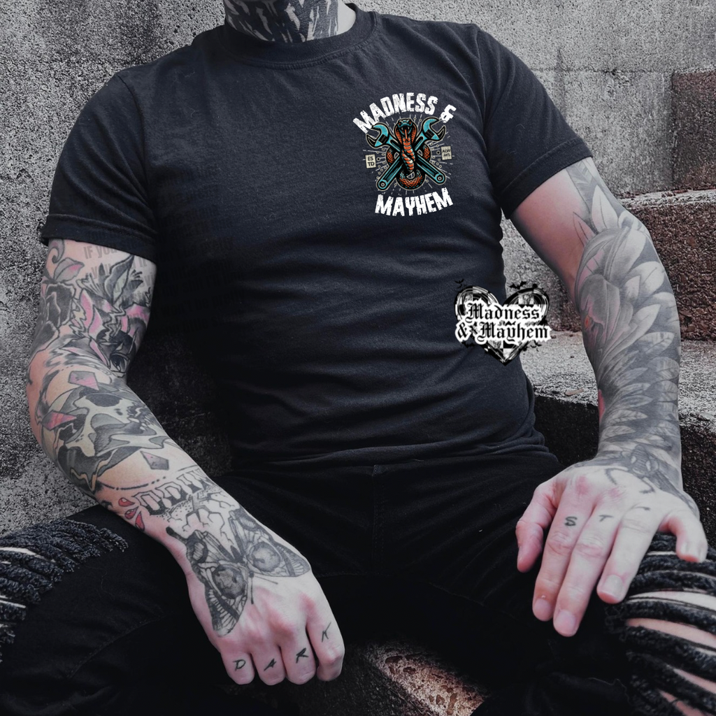 Mens work hard play harder front/back TShirt