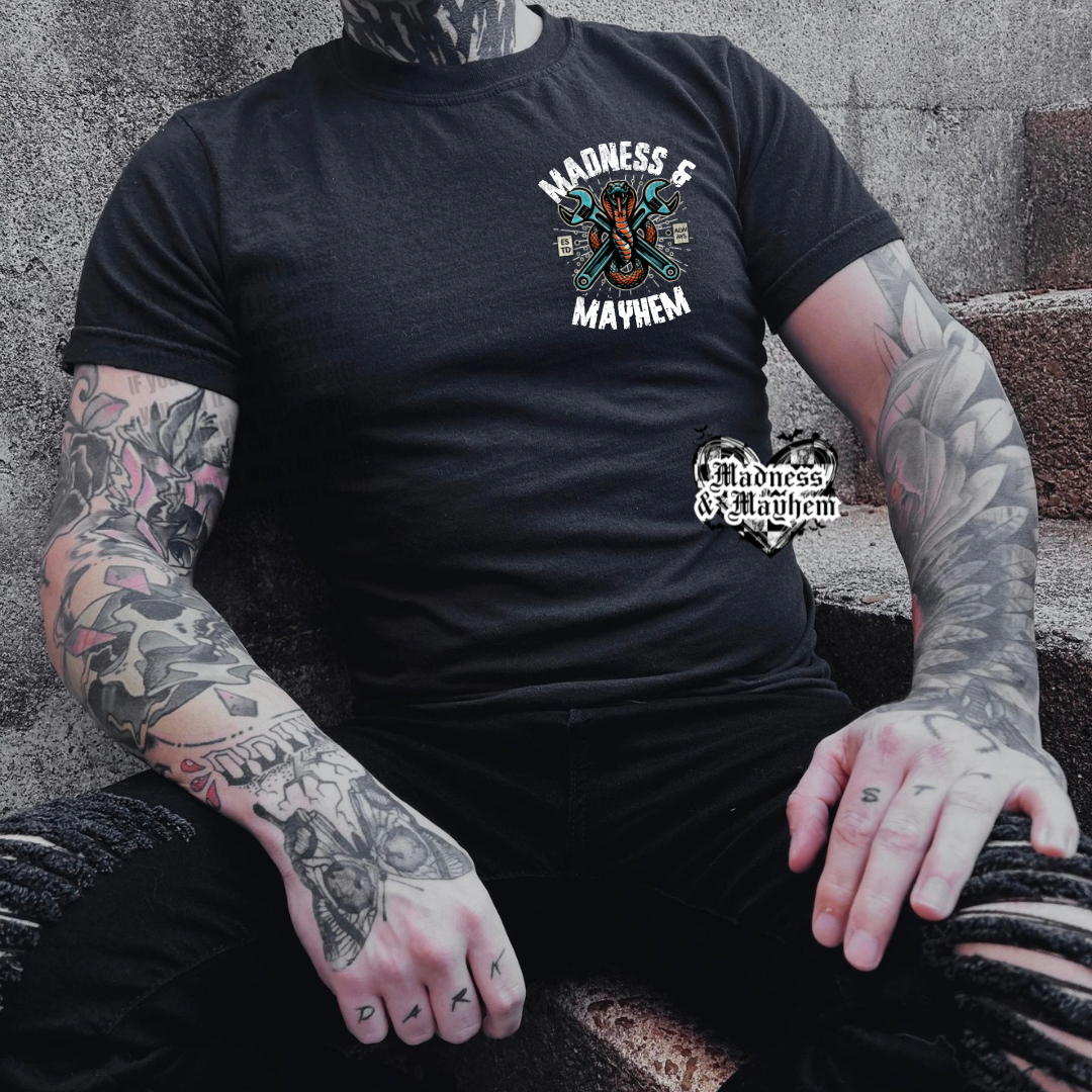 Mens work hard play harder front/back TShirt