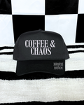Coffee & chaos embroidered Black Hat