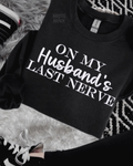 On my husband’s last never embroidered sweatshirt