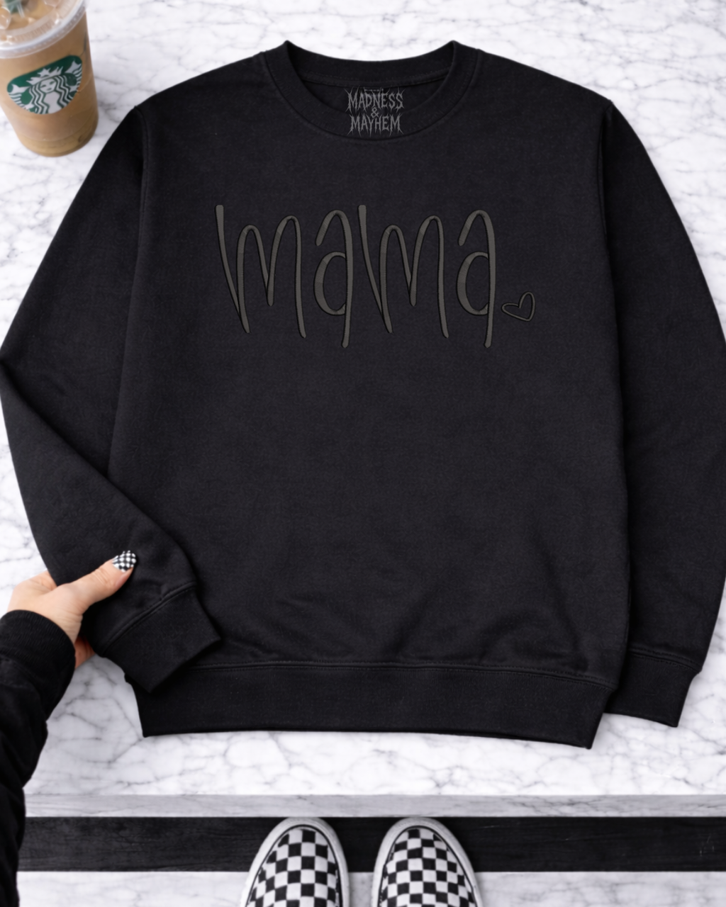 Mama heart embroidered sweatshirt